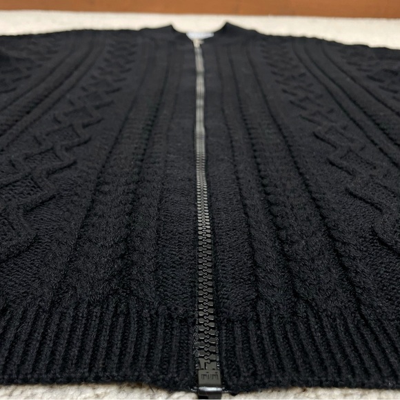 Vintage Como Sport Merino Wool Cable Knit Full Zip Sweater Mirada Made in Italy - Picture 10 of 16